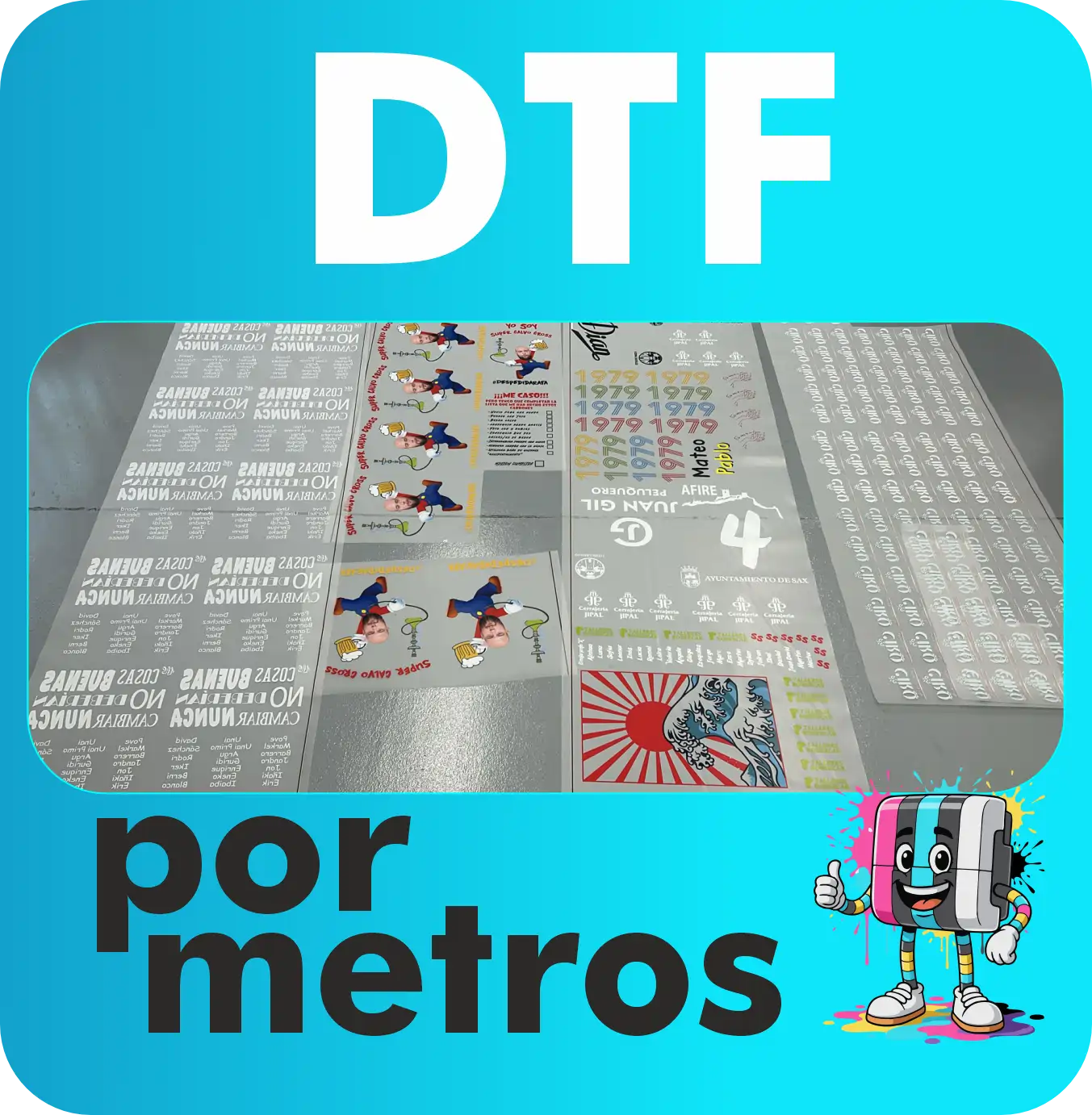 Etiqueta de dtf por metros.