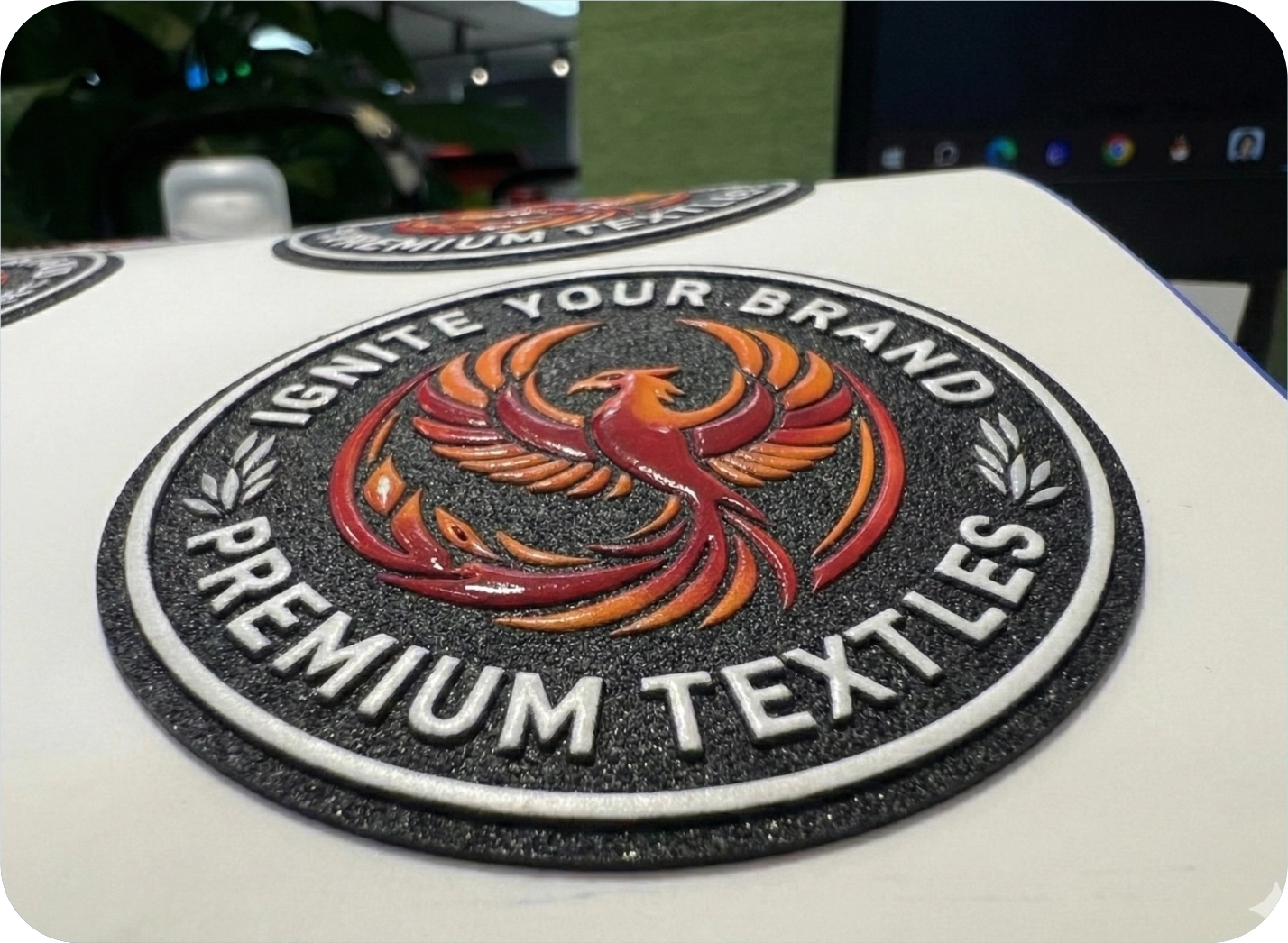 iMAGEN DE UN PARCHE UV TEXTIL 3D